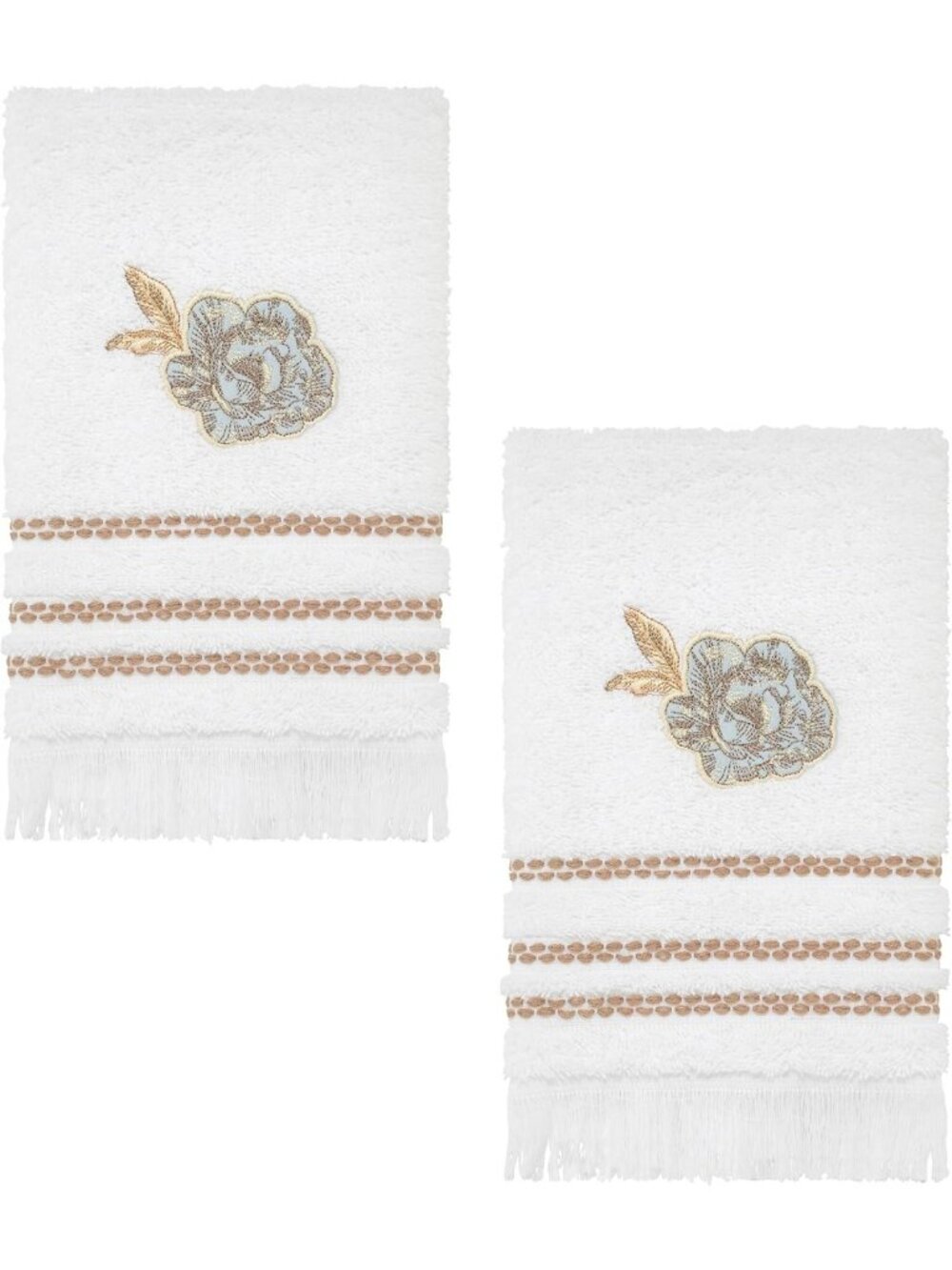 Soft & Absorbent Cotton Fingertip Towel Set - 2 Pack for Home & Bathroom Decor